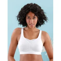 Produktbild Bügelloser BH WÄSCHEPUR, Damen, Gr. 105, Cup C, weiß (2x weiß), 76% Baumwolle, 17% Polyamid, 7% Elasthan, BHs