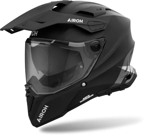Airoh Commander 2 Color Endurohelm - Matt-Schwarz XL CM211 - Motorradhelm mit innovativem ASN- und AEFR-System für maximale Sicherheit und Komfort. Ideal für Abenteuerfahrer, bietet extra weite Sicht und optimierte Belüftung.