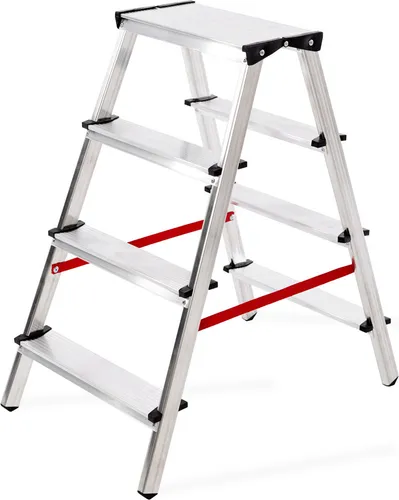 Aluleiter Zweiseitige Stehleiter 2x4 Stufen 125KG EN131 MSTR