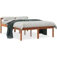 vidaXL Seniorenbett Wachsbraun 120x200 cm aus Massivholz - Seniorenbett aus robustem Kiefernholz mit 44 cm Schlafhöhe für leichtes Ein- und Aussteigen. Praktischer Stauraum unter dem Bett und komfortables Kopfteil für entspannte Stunden.
