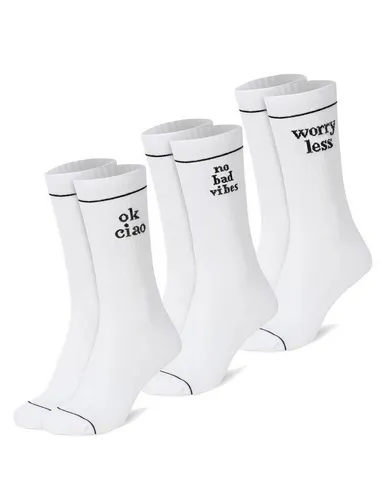 faav Tennissocken Crew Socks - Stickerei - Socken Baumwolle (3er Pack) Atmungsaktiv