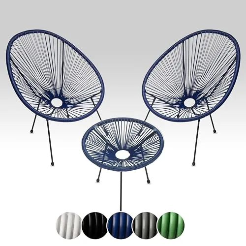 sunnypillow 2er Set Acapulco Gartenstühle mit Tisch von sunnypillow