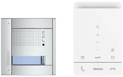 Bticino Flex?ONE Audio-Set mit Türstation SFERA - Haus-Alarmanlagen inklusive LED-beleuchteter Namensschilder und Türöffnerrelais, ideal für 1-Familienhäuser und einfache Installation.