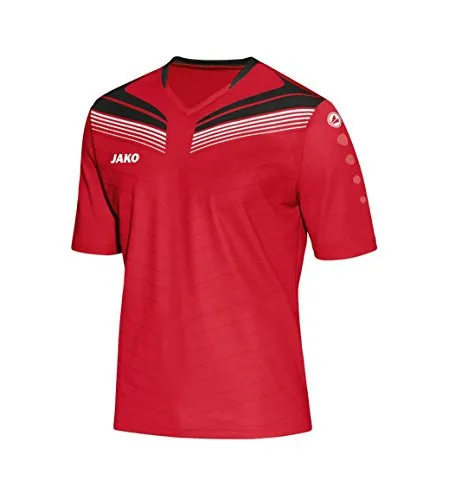JAKO Herren Fuballtrikots Pro Kurzarmshirt, Trainingshirt, Rot/Schwarz/Weiß, S,