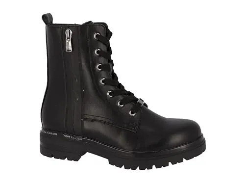 Tom Tailor Damen Stiefelette 4290505, Schwarz, 39 EU