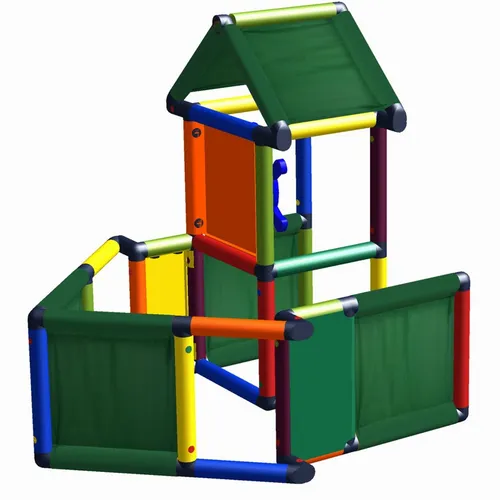 move and stic Klettergerüst CHARLIN mit Rutsche - Spielplatz-Set für drinnen und draußen, robust und umweltfreundlich aus recyclebarem Kunststoff, fördert die motorischen Fähigkeiten von Kleinkindern ab 12 Monaten.