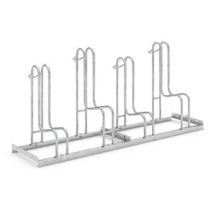 WSM Fahrradständer 4054 - Einstellparker für 4 Fahrräder - Robuster Fahrradständer zur Bodenmontage, ideal für E-Bikes und Rennräder. Mit speziellen Einstellbügeln für maximalen Schutz der Felgen und platzsparender Hoch-/Tiefstellung.