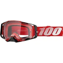100% Armega MX Offroad-Brille, Schwarz/Rot - Sportbrillen mit Ultra-HD-Objektiv für unübertroffene optische Klarheit und robustem, stoßfestem Design – ideal für Offroad-Abenteuer.