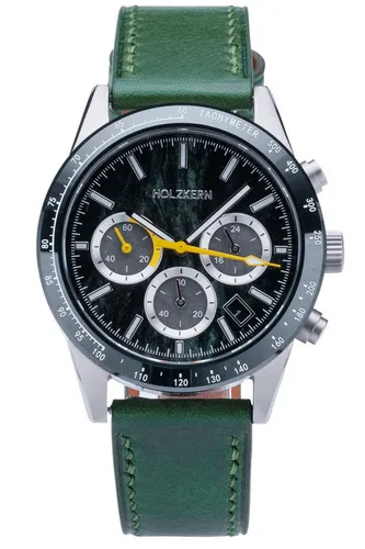 Holzkern Quarzuhr Titan Neverrest Katzenauge/Grün