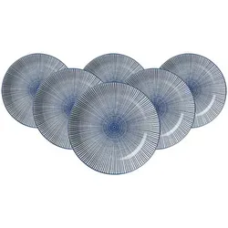 Ritzenhoff & Breker Royal Makoto Suppenteller 6er Set - Ø 20,5 cm - Teller, spülmaschinengeeignet und stilvolles japanisches Design in royalblau für ein modernes Ambiente auf Ihrem Tisch.