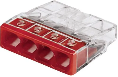 WAGO 2273-204 2273 Dosenklemme flexibel: - starr: 0.5-2.5 mm² Polzahl: 4 20 St. Transparent, Rot