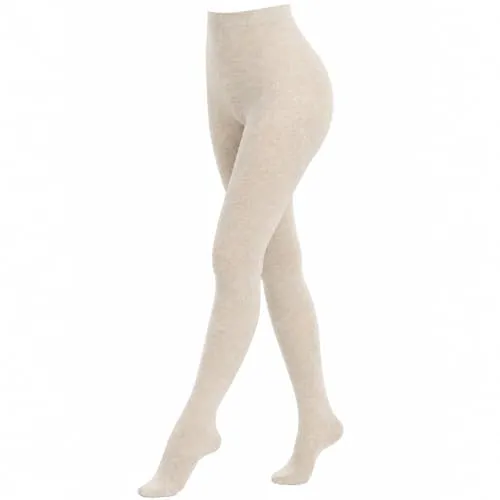 Weri Spezials Strumpfhose für Damen Warm Blickdicht Baumwolle in mehreren Farben und Grössen auch in Übergrößen (46-48, Beige meliert)