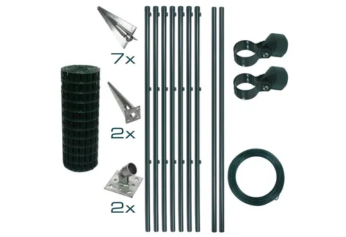 ESTEXO Gartenzaun Schweißgitterzaun Komplettset 0,8 x 10m Zaunset Einschlaghülsen Zaun