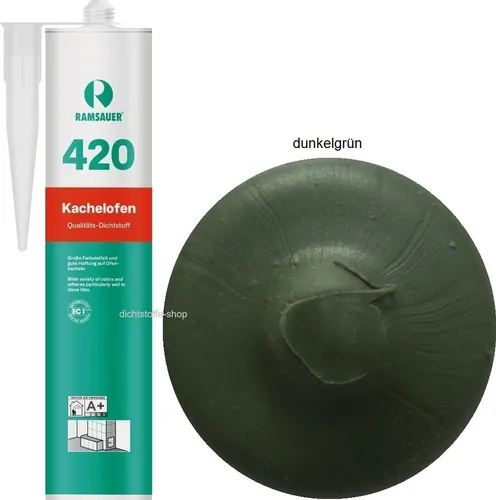 Ramsauer 420 Kachelofen 1K Acryl Dichtstoff 310ml Kartusche dunkelgrün