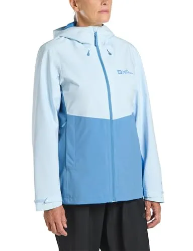 Outdoorjacke JACK WOLFSKIN WEILTAL 2L JKT W - Funktionsjacke für Damen, leicht, wasserdicht und atmungsaktiv mit TEXAPORE CORE-Gewebe, ideal für jedes Outdoor-Abenteuer und platzsparend verpackbar.