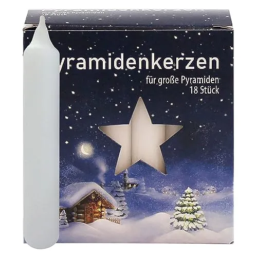 OLShop AG 3er Pack Ebersbacher Pyramidenkerzen groß, Weiß (Ø x H) 17 x 105 mm 54 Stück