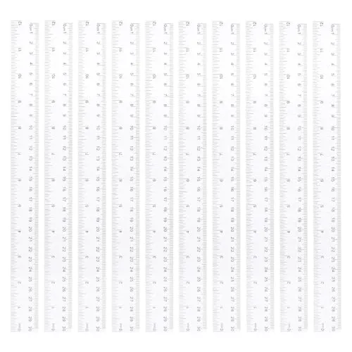 Stück Lineal 30 cm, Transparentes Lineal 30cm, Gerade Kunststoff-Lineale mit Metrischer Zoll-Skala, Geprägte Zentimeter-Abschlusslineale, Lineale für das Homeoffice und die Grundschule 10