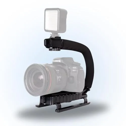 TronicXL Video Action Stabilisierungsgriff Handgriff Stabilisator mit Cold Shoe für Kaltschuh für Canon Nikon Sony Panasonic Pentax Olympus DSLR Kamera Camcorder