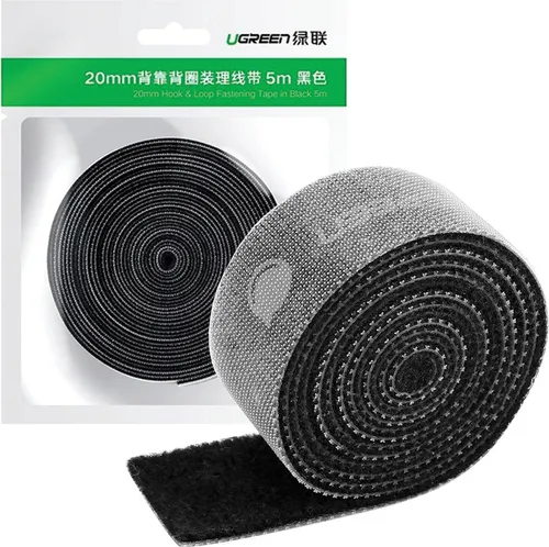 UGREEN Kabel-Organizer mit Klettverschluss, 2 m - Schwarz