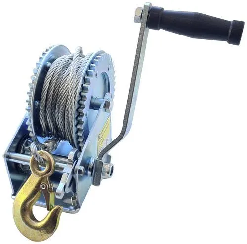 Berger & Schröter Handseilwinde 60001 - 800kg Zugkraft - Seilwinden mit 800kg Zugkraft, ideal für schwere Lasten und vielseitige Anwendungen im Bau oder Garten.