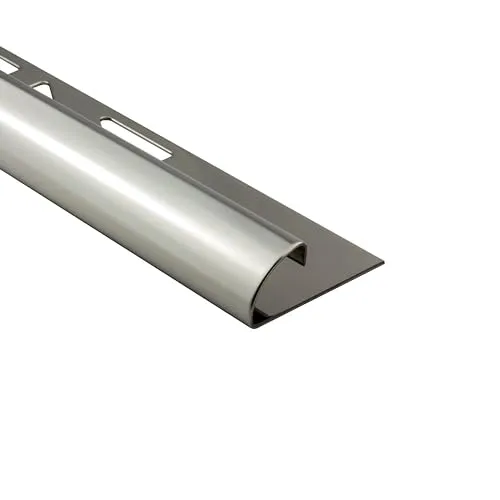 Edelstahlschiene Fliesenprofil 10x Viertelkreis L250cm - Hochwertige Sockelleiste aus V2A Edelstahl, pflegeleicht und langlebig. Ideal zum Kantenschutz und zur optischen Aufwertung von Fliesenübergängen in Wohn- und Arbeitsbereichen.