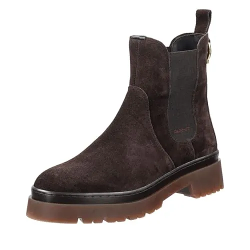 GANT FOOTWEAR Damen ALIGREY Chelsea-Stiefel, Dark Brown, 37 EU - Wanderschuhe mit herausnehmbarer Innensohle für individuellen Komfort und perfekten Sitz.