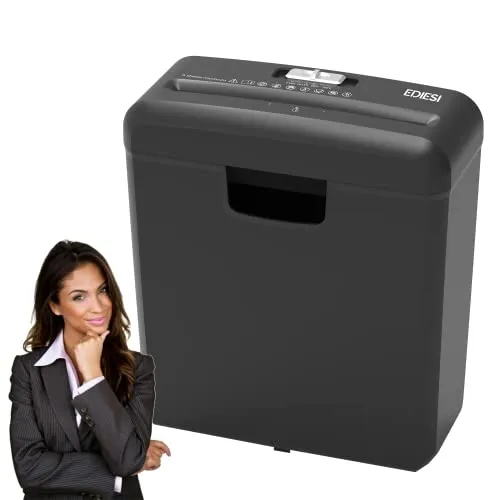 Ediesi, Aktenvernichter, für Haus und Büro, Papierschredder, Bis zu 6 Blatt, für