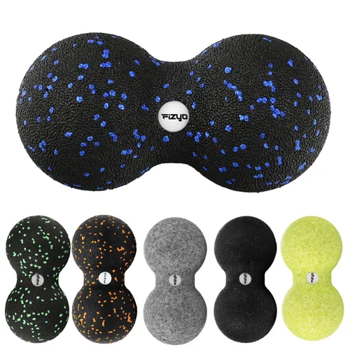 FIZYO Duoball 16x8cm - Faszienball für Rücken, Nacken & Triggerpunkt-Therapie, EPP Massageball für Wirbelsäule, Physiotherapie & Schmerzlinderung Blau