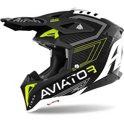 Airoh Aviator 3 Primal 3K Carbon Motocross Helm, gelb, Größe XS für Männer
