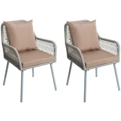 Proregal Gartenstuhl Beige – 2-Sitzer aus Metall