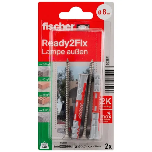 Montageset Lampen Briefkästen Edelstahl Schrauben Dübel Komplettset fischer
