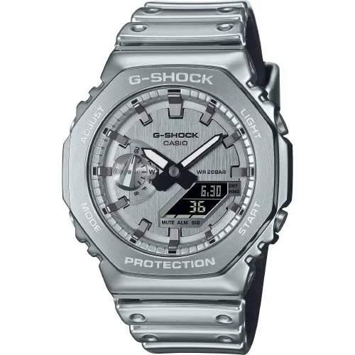 Casio Watch GM-2100YM-8AER - Armbanduhren für Herren – elegante Analog-Digital-Uhr im modernen Silberdesign mit umfangreichen Funktionen wie Stoppuhr, Alarm und Weltzeit, ideal für stilbewusste Männer.