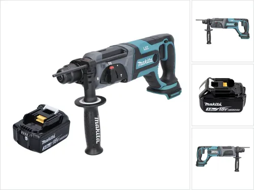 Makita DHR 241 F1 Akku Bohrhammer 18 V - Akkuschrauber mit 2,0 J Schlagkraft, ideal für Bohren, Hammerbohren und Meißeln. Mit SDS-Plus Aufnahme für schnellen Werkzeugwechsel und geringer Vibration dank neuer Gummidämpfung.