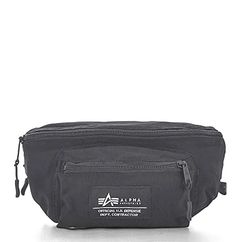 Alpha Industries Big Waist Bag Unisex Gürteltasche Black - Gürteltasche für Unisex, mit einem auffälligen Logo Print und verstellbarem Design für optimalen Tragekomfort. Perfekt für stylische Abenteuer!