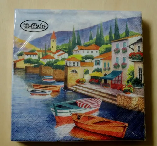 Servietten Lago di Como Comer See Italien 1 Packung OVP Motivservietten Boote 20