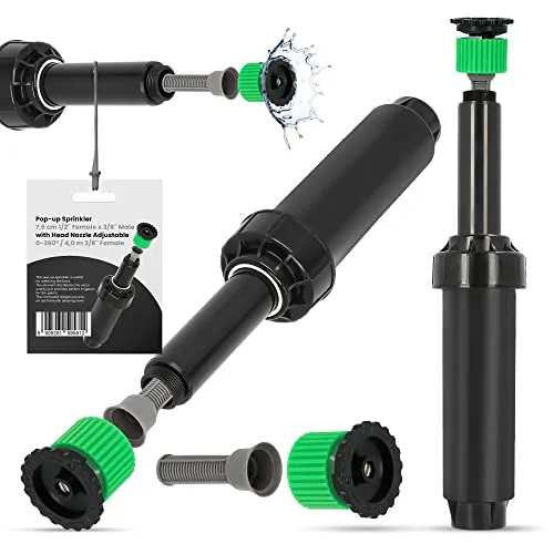 Versenkregner Rasensprenger 7,6cm Verstellbare Sprinklerdüse 360° 4m Universelle Professionelle Bewässerung für Rasenflächen Garten Pflanzbeete Sprinkleranlage Automatischer Sprinklersatz