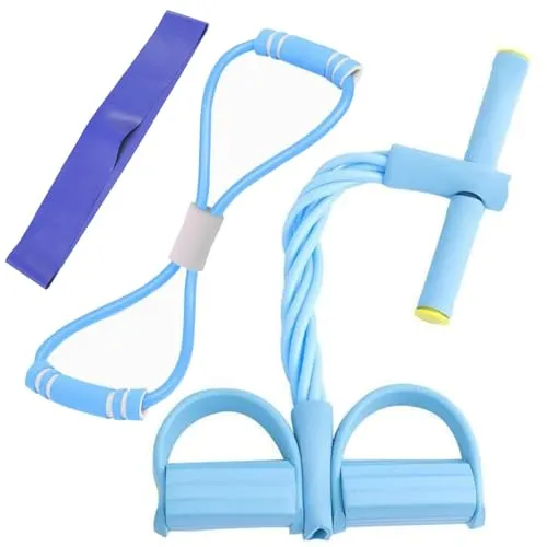 ZYEKIU 3 Stück Set Bauchtrainer Expander Fitness Fitnessband mit Griff