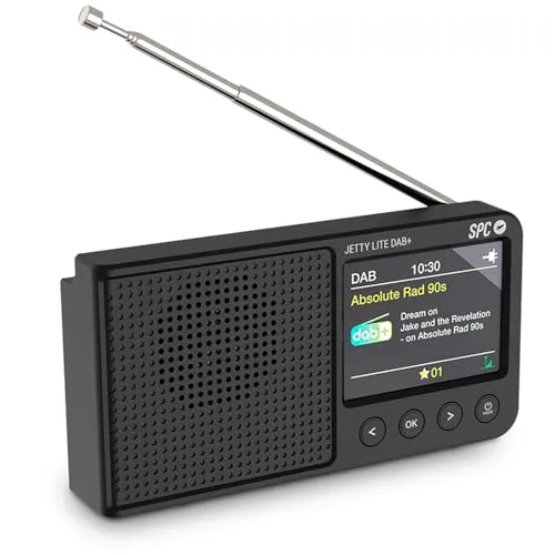 SPC Jetty Lite DAB+ | Tragbares Radio mit DAB+/UKW RDS | 80 Speicherplätze | 2,4