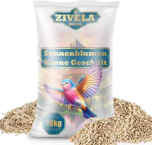 10kg Sonnenblumenkerne Geschält | Ideal für Jungtier | Wildvogelfutter Ganzjährig | 10kg Sonnenblumenkerne ohne Schale Streufutter Vogelfutter Wildvögel