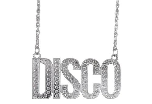 Widmann S.r.l. Kostüm Halskette 'DISCO' 50 cm, Silber - Party