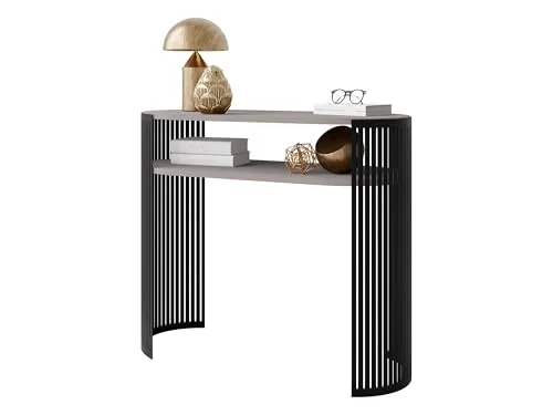 Mirjan24 Konsolentisch Fahugin, Flurtisch, Eingangsbereich, Dekotisch, Konsole, Sideboard, Beistelltisch (Cashmere, Schwarz)