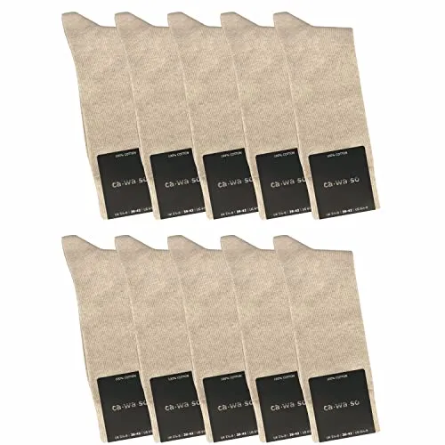 ca·wa·so Herren Socken aus 100% Baumwolle | 10er-Set Freizeitsocken ohne Naht - Herrensocken aus 100% Baumwolle, nahtlos für höchsten Tragekomfort und verstärkt an Ferse und Spitze für optimale Haltbarkeit.