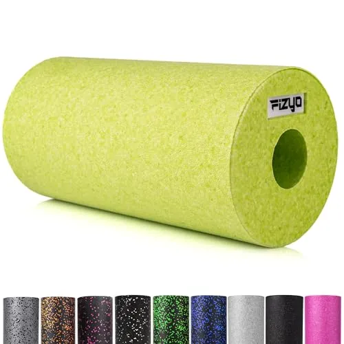 Fizyo Faszienrolle – Foam Roller aus EPP, mittelhart, 30×15 cm, zur Selbstmassage von Rücken & Wirbelsäule, Triggerpunkt Massage, Pilates & Yoga, Fitness & Regeneration (Limettengrün)