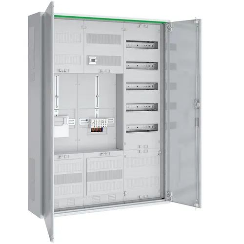 ABN ABNRS307Z0061 Zählerschrank 3Pkt, 1Z, 1R, 1V, 1APZ, sHS/ZSK, IP44, SKII, 5-polig, BxHxT 800x1100x210 mm, weiß