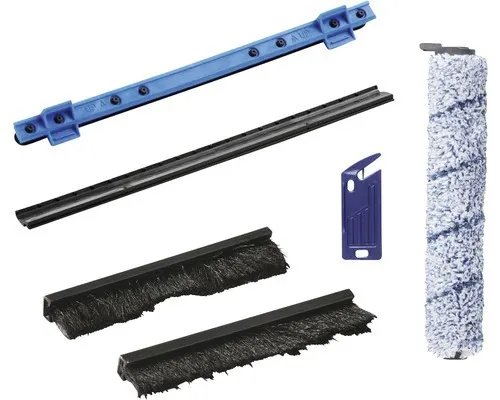 Zubehör Set für Nilfisk Floorwasher - 6-teiliges Ersatzteil-Kit - Staubsaugerbürsten & Düsen, werkzeugloser Austausch für hygienische Reinigung mit flexibler Sauglippe und Reinigungsmesser für streifenfreies Ergebnis.