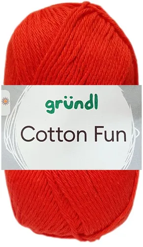 Gründl 50 Gramm Gründl Cotton Fun 06 Signalrot Häkelwolle