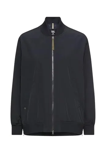 camel active Damen Bomberjacke Navyblau mit seitlichem Reißverschluss - Stilvolle, gefütterte Bomberjacke mit seitlichen Reißverschlüssen für mehr Flexibilität. Ideal für modische Auftritte im Alltag. Relaxed Fit für optimalen Tragekomfort.