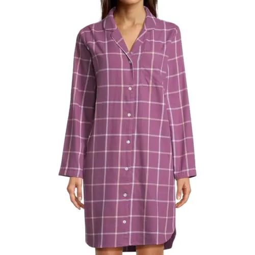 Seidensticker Damen Nachthemd Flanell Lila (46) von Seidensticker