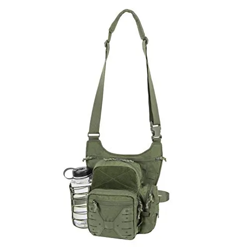 Helikon-Tex EDC Side Bag Umhängetasche - Olive Green - Umhängetasche mit externem Loop-Panel zur Personalisierung, 5 Taschen und MOLLE-System für vielseitige Nutzung, ideal für Outdoor-Aktivitäten.