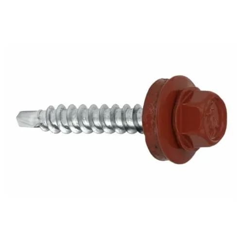 KLIMAS Bohrschrauben 4,8 х 25 mm 250 Stück RAL: 3009 - Oxidrot - Schrauben Selbstbohrende Trapezblechschrauben mit EPDM-Dichtung für Holzuntergründe